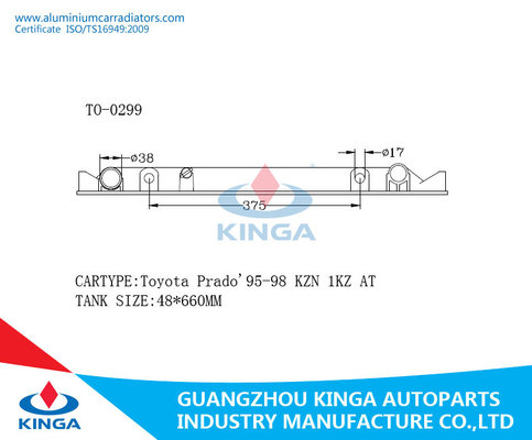 Toyota Prado '방열기 탱크 48*660mm 크기에 95-98 KZN 1kz 협력 업체