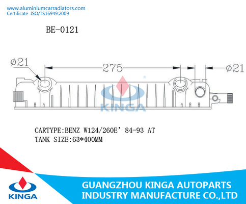 판매를 위한 적당한 방열기 탱크 BMW W201/260E'84-93 63*400 크기 협력 업체