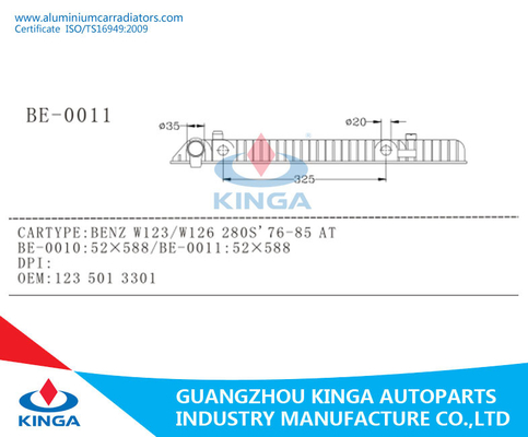 자동 밑바닥 방열기 탱크 보충 벤츠 W123/126 280S '76-85 직접적인 적합 협력 업체