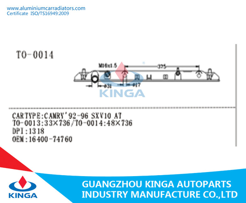 TOYOTA 바닥 방열기 플라스틱 탱크 OEM CAMRY 1992-1996 SXV10를 위해 16400-74760 협력 업체