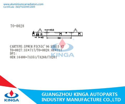 TOYOTA IPSUM PICNIC'96 SXM15를 위한 OEM 16400-7A351/7A260/7A261Radiator 플라스틱 탱크 협력 업체