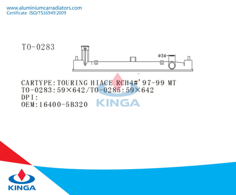 HIACE RCH4# 97-99 MT OEM 16400 5B320 여행을 위한 Raidator 탱크 협력 업체