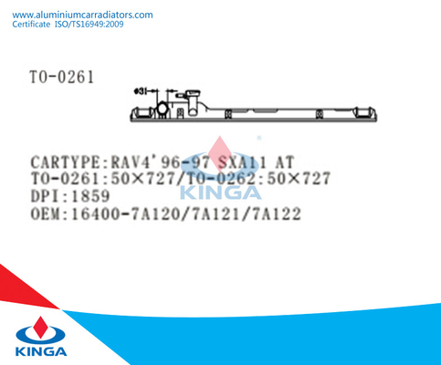 자동 방열기 도요타 RAV4'96-97 SXA11는 탱크 16400-7A120/7A121/7A122를 올립니다 협력 업체