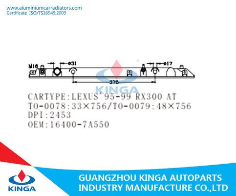 r 도요타 LEXUS'95-99 RX300 자동 방열기 플라스틱 탱크 OEM 16400-7A550 방열기 끝 탱크 협력 업체