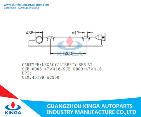 47*416MM SUBARU LEGACY/LIBERTY BF5를 위한 45199-AC250 OEM 방열기 플라스틱 탱크에 협력 업체