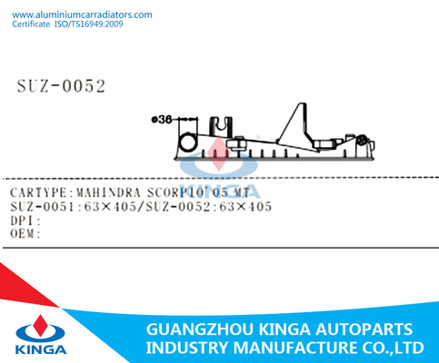 2005 MAHINDRA SCORPIO AR-1022를 위한 자동 엔진 냉각 장치 방열기 측 탱크 협력 업체